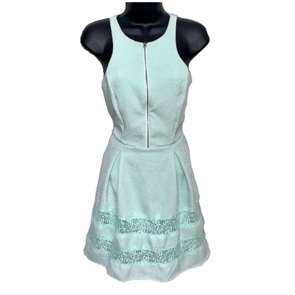 Express mint green zipper dress